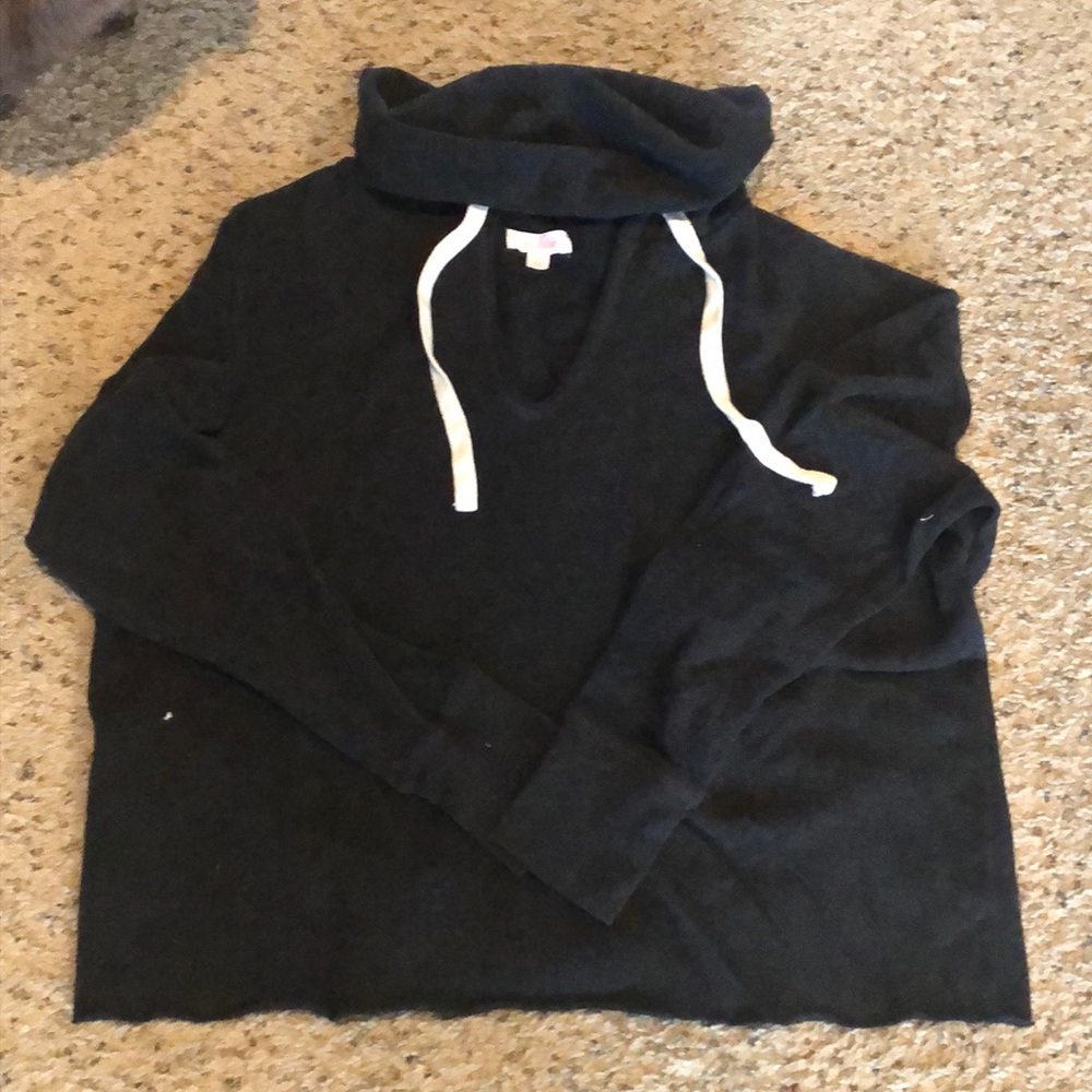 Dark Gray Cropped Hooded Sweatshirt. Sz M